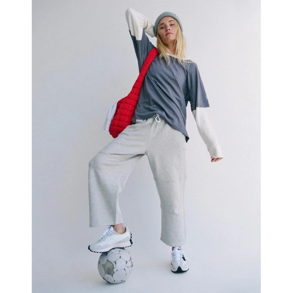 FREE PEOPLE Movement Top Score Barrel Pants Sweatpants Heather Gray Active XS